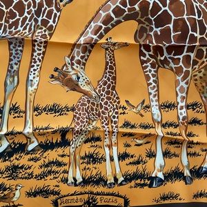 Hermès Les Girafes silk twill scarf